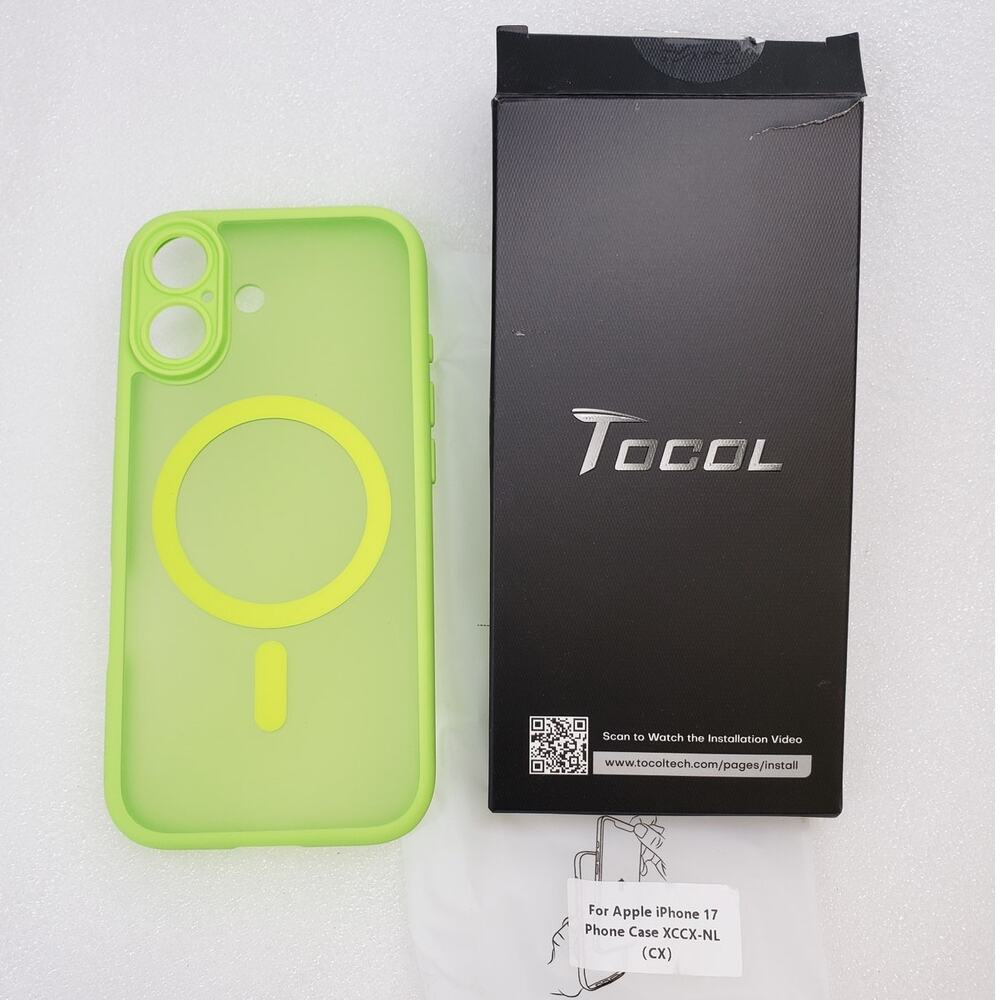 TOCOL Magnetic Case for Apple iPhone 17 (Neon Green)